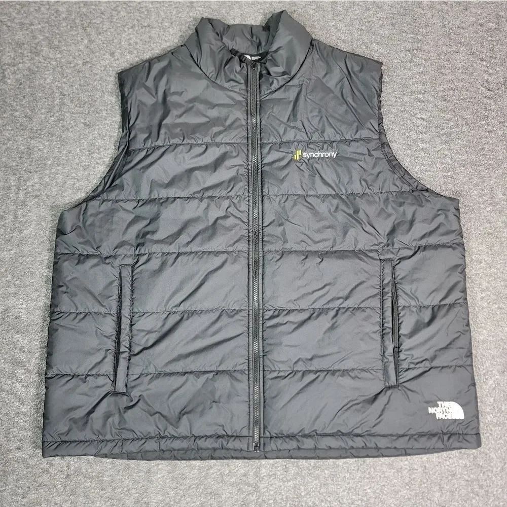 Premium insulated puffer vest by The North Face featuring embroidered Synchrony